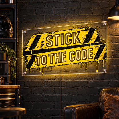 Stick To The Code Custom LED Neon Sign | 8d6002f03cf0c4d2f943239c91ae3e0fb5f8d42929f39e513c524809af29ea17 | effect