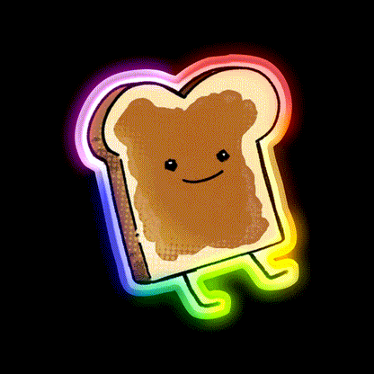 Stiker Peanut Butter Snack Food Led Neon Sign Rgb Color - LED neon sign close-up detail