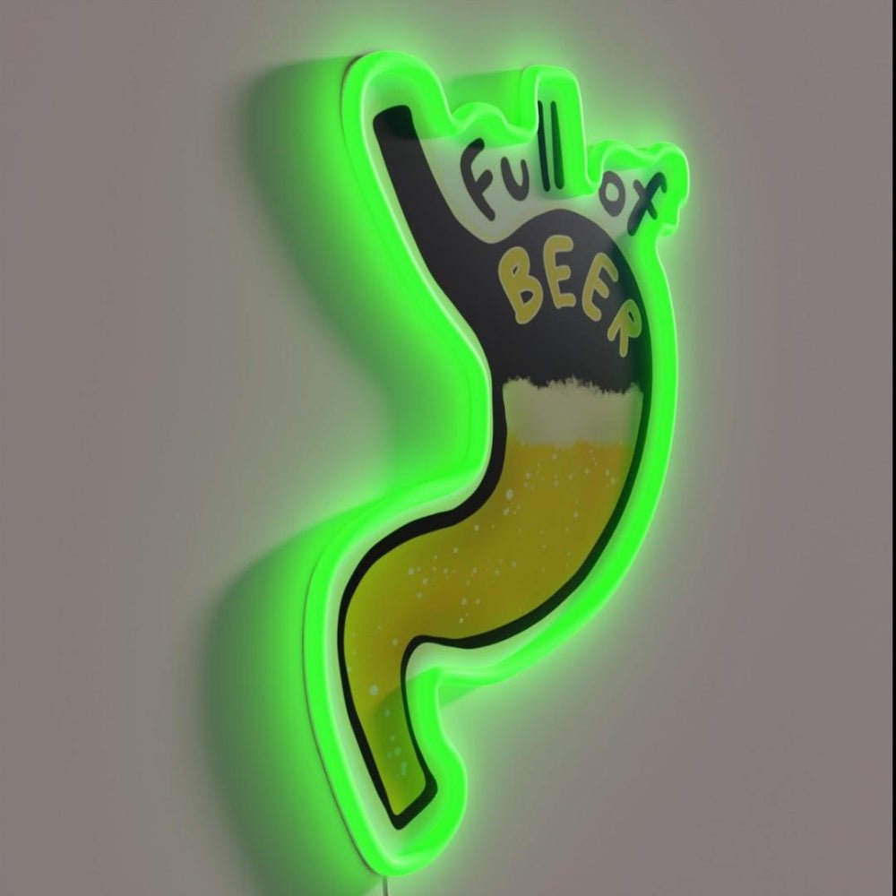 Stomach Full Of Beer Rgb Led Neon Sign - Shineneon