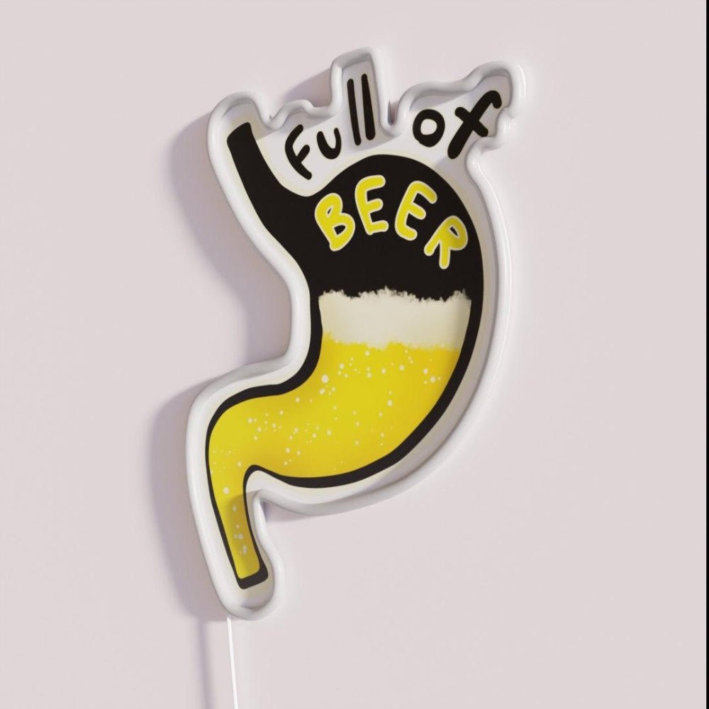 Stomach Full Of Beer Rgb Led Neon Sign - Shineneon