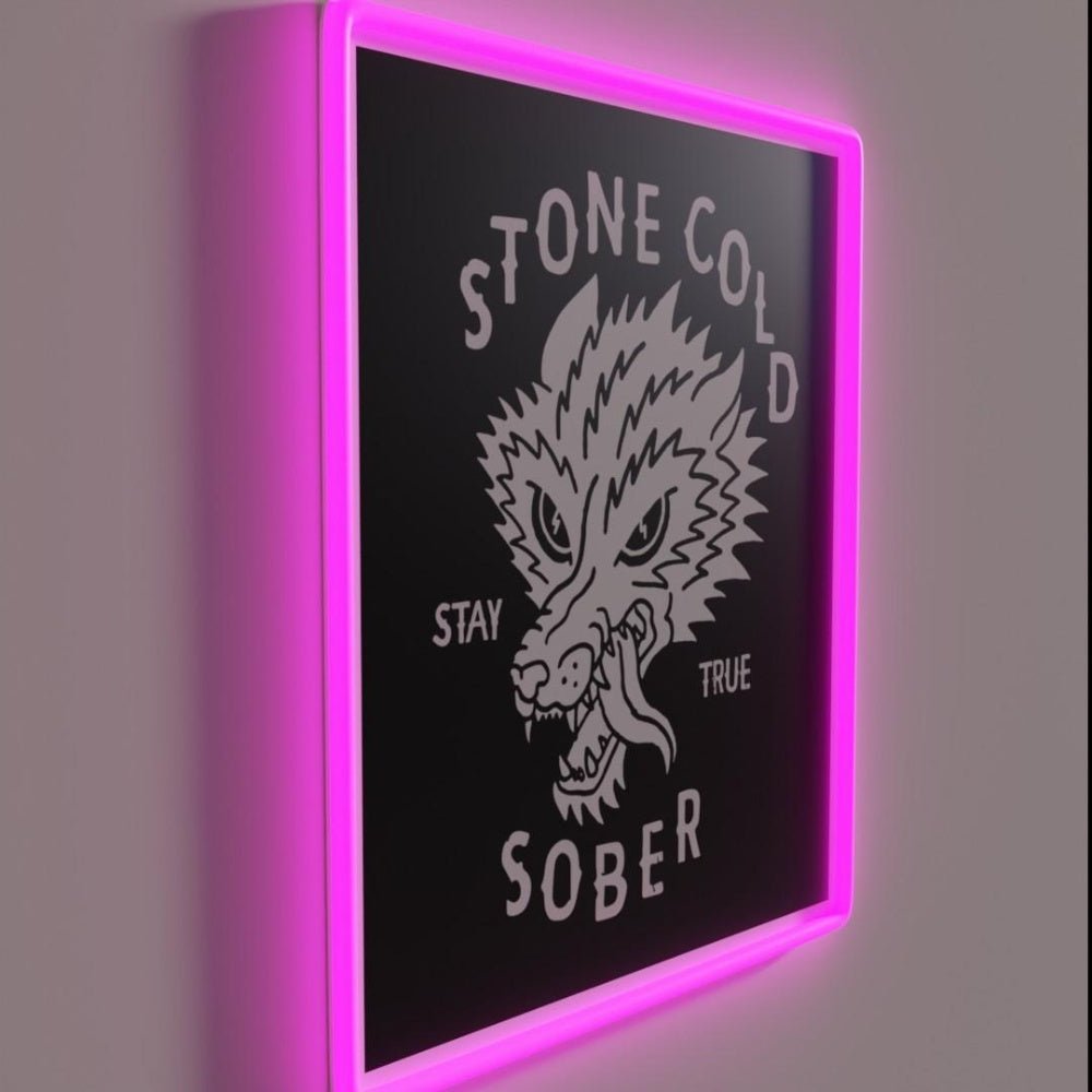 Stone Cold Sober Aa Na Recovery Rgb Led Neon Sign - Shineneon