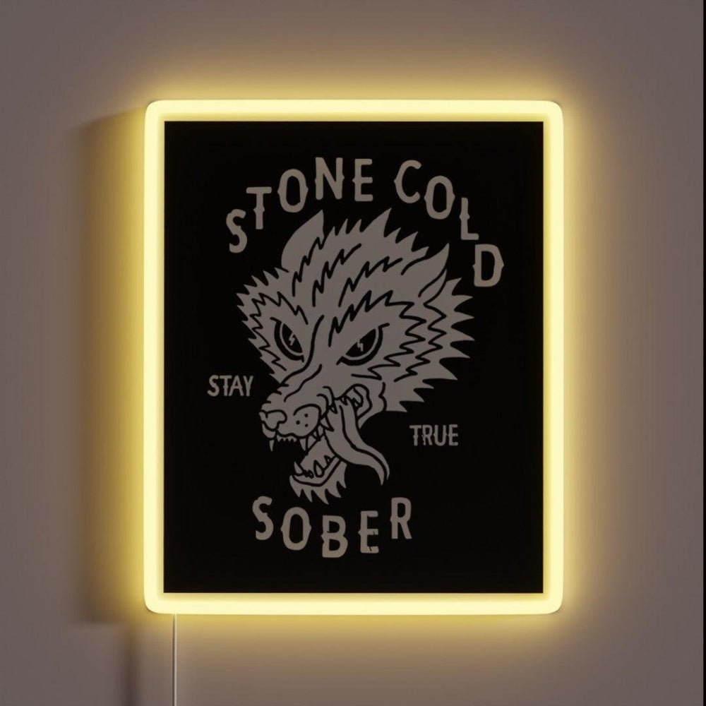 Stone Cold Sober Aa Na Recovery Rgb Led Neon Sign - Shineneon