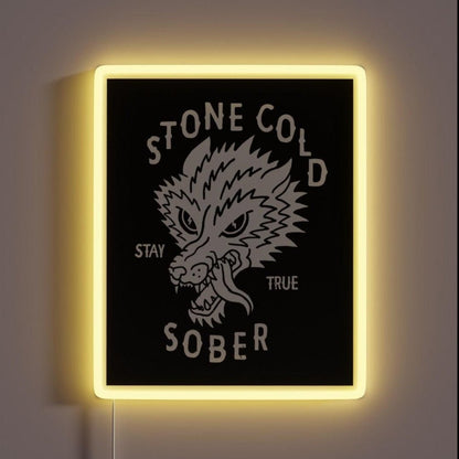 Stone Cold Sober Aa Na Recovery Rgb Led Neon Sign - Shineneon