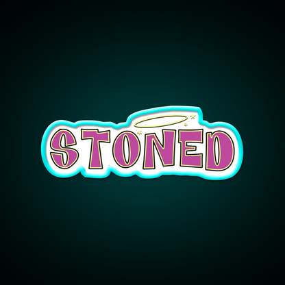 Stoned Bratz Vibes Hemp Inspired Green Leaf Led Neon Sign Rgb Color - Size and dimension reference