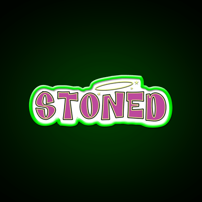 Stoned Bratz Vibes Hemp Inspired Green Leaf Led Neon Sign Rgb Color - Shineneon