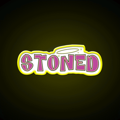 Stoned Bratz Vibes Hemp Inspired Green Leaf Led Neon Sign Rgb Color - Custom LED neon sign front view