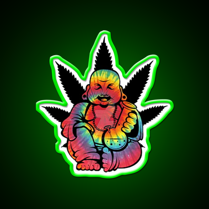 Stoned Buddha Hemp Inspired Green Leaf Led Neon Sign Rgb Color - LED neon sign view 8