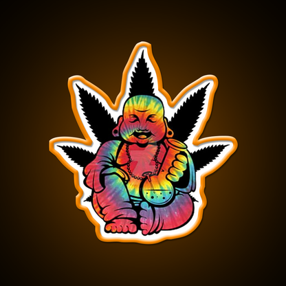 Stoned Buddha Hemp Inspired Green Leaf Led Neon Sign Rgb Color - LED neon sign view 6