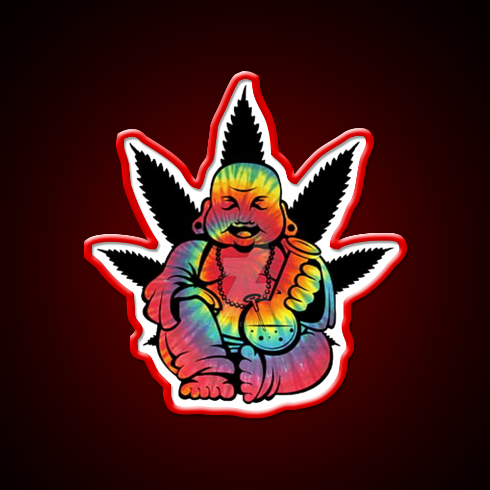 Stoned Buddha Hemp Inspired Green Leaf Led Neon Sign Rgb Color - LED neon sign view 10
