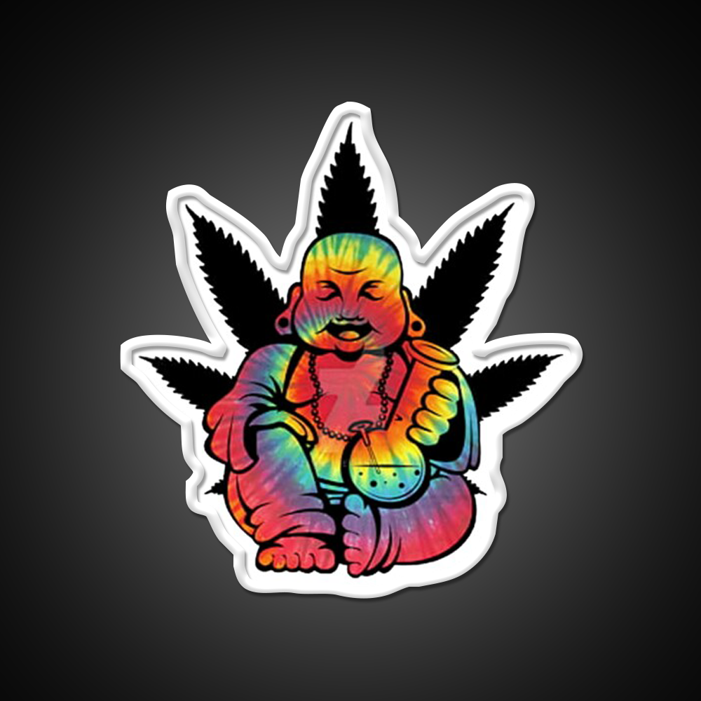Stoned Buddha Hemp Inspired Green Leaf Led Neon Sign Rgb Color - LED neon sign view 11