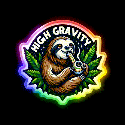 Stoned Sloth Hemp Inspired Green Leaf Led Neon Sign Rgb Color - LED neon sign close-up detail