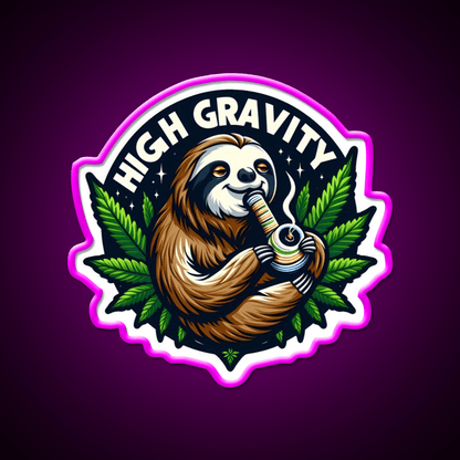 Stoned Sloth Hemp Inspired Green Leaf Led Neon Sign Rgb Color - Shineneon