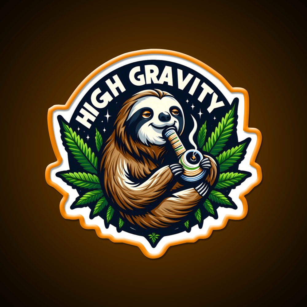 Stoned Sloth Hemp Inspired Green Leaf Led Neon Sign Rgb Color - Shineneon