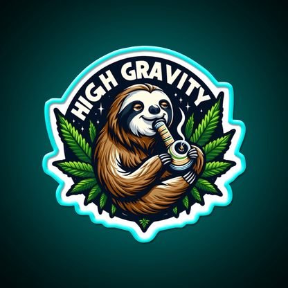 Stoned Sloth Hemp Inspired Green Leaf Led Neon Sign Rgb Color - Shineneon