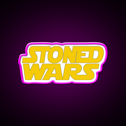 Stoned Wars Hemp Inspired Green Leaf Led Neon Sign Rgb Color