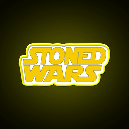 Stoned Wars Hemp Inspired Green Leaf Led Neon Sign Rgb Color - Shineneon