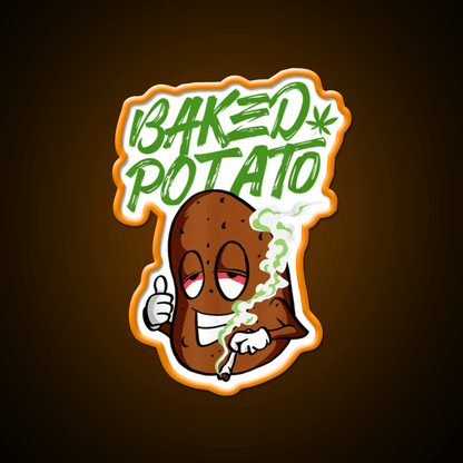 Stoner Baked Potato Hemp Inspired Green Leaf Led Neon Sign Rgb Color - Shineneon