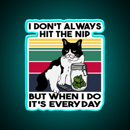 Stoner Cat Funny Cat Loves Weed Hemp Inspired Green Leaf Led Neon Sign Rgb Color - Size and dimension reference
