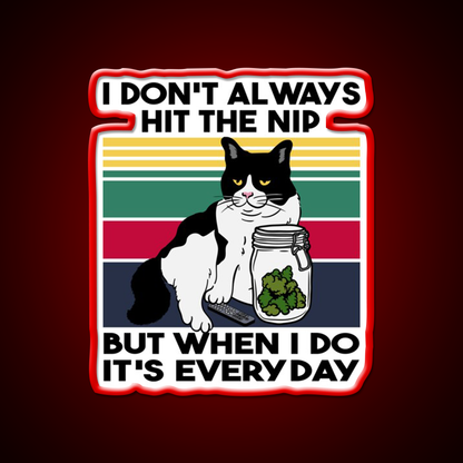Stoner Cat Funny Cat Loves Weed Hemp Inspired Green Leaf Led Neon Sign Rgb Color - LED neon sign view 10