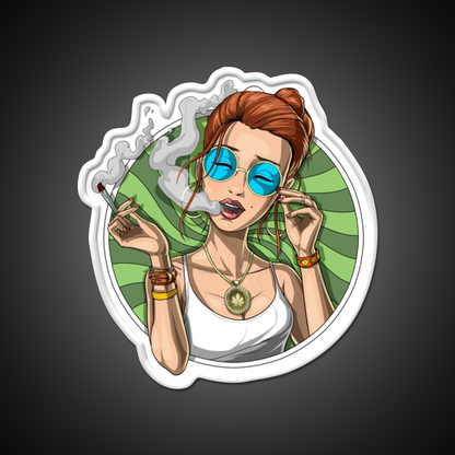 Stoner Girl Weed Hemp Inspired Green Leaf Led Neon Sign Rgb Color - LED neon sign view 11