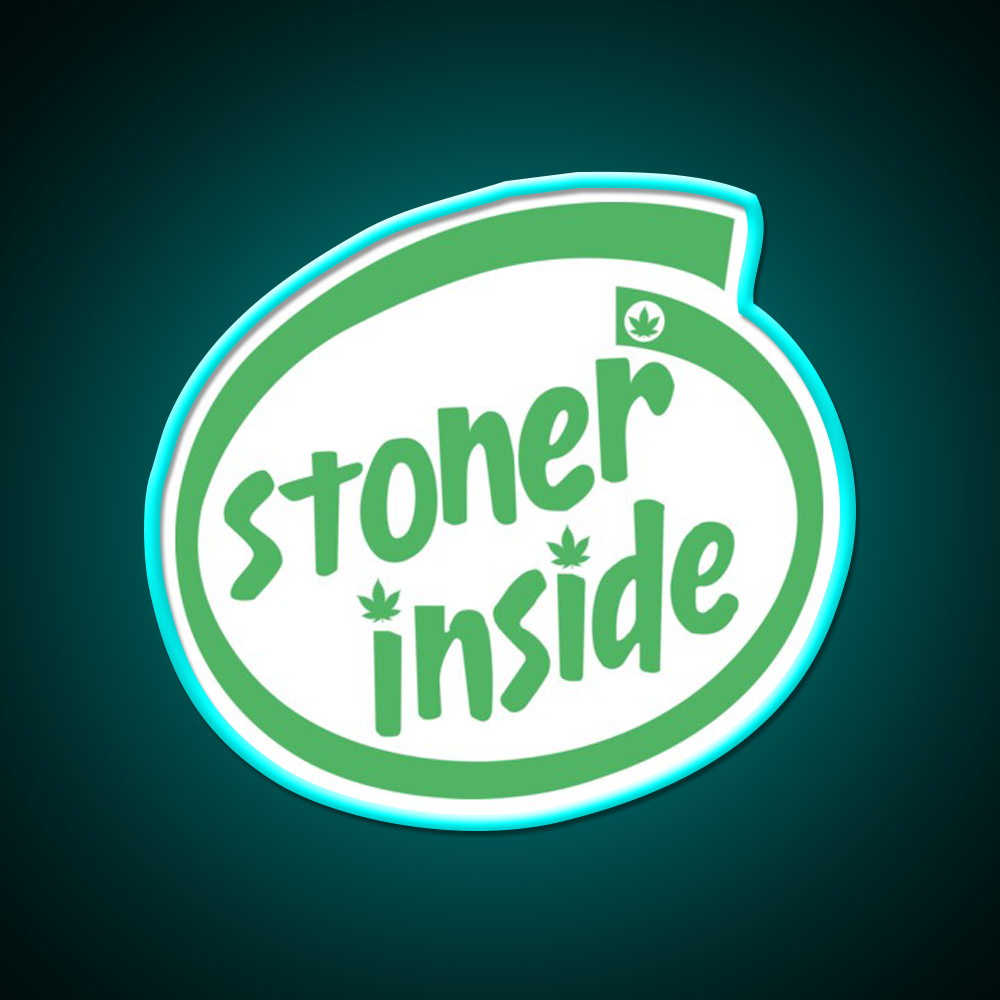 Stoner Inside Hemp Inspired Green Leaf Led Neon Sign Rgb Color