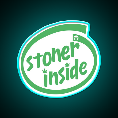 Stoner Inside Hemp Inspired Green Leaf Led Neon Sign Rgb Color