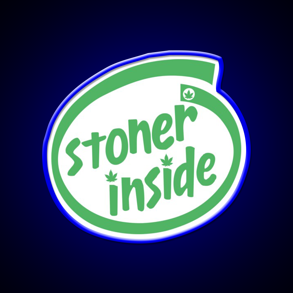 Stoner Inside Hemp Inspired Green Leaf Led Neon Sign Rgb Color