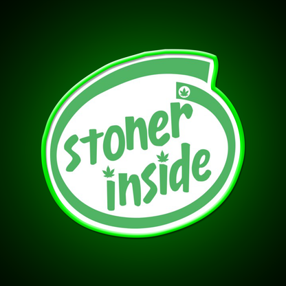Stoner Inside Hemp Inspired Green Leaf Led Neon Sign Rgb Color