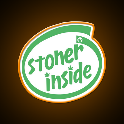 Stoner Inside Hemp Inspired Green Leaf Led Neon Sign Rgb Color