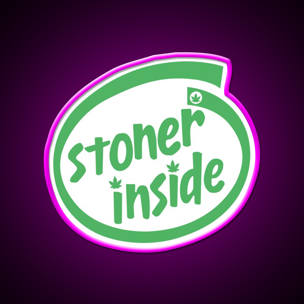 Stoner Inside Hemp Inspired Green Leaf Led Neon Sign Rgb Color