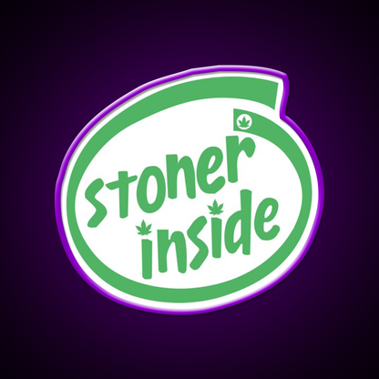 Stoner Inside Hemp Inspired Green Leaf Led Neon Sign Rgb Color