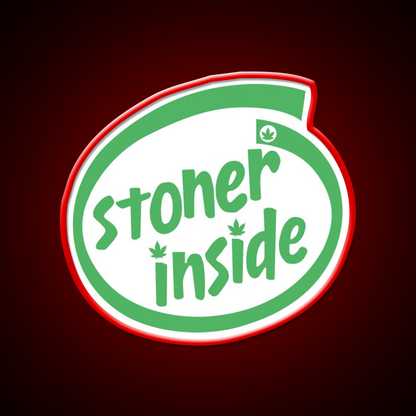 Stoner Inside Hemp Inspired Green Leaf Led Neon Sign Rgb Color