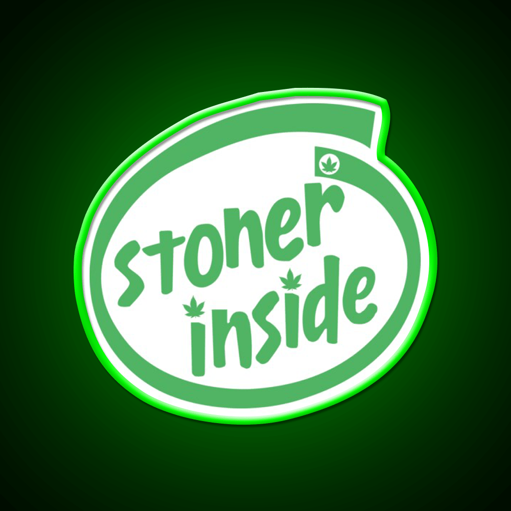 Stoner Inside Hemp Inspired Green Leaf Led Neon Sign Rgb Color - Shineneon