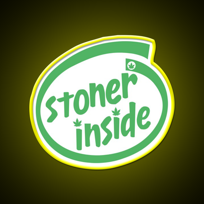 Stoner Inside Hemp Inspired Green Leaf Led Neon Sign Rgb Color