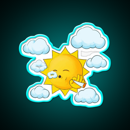 Stoner Sun Weed High In The Sky Hemp Inspired Green Leaf Led Neon Sign Rgb Color - Size and dimension reference