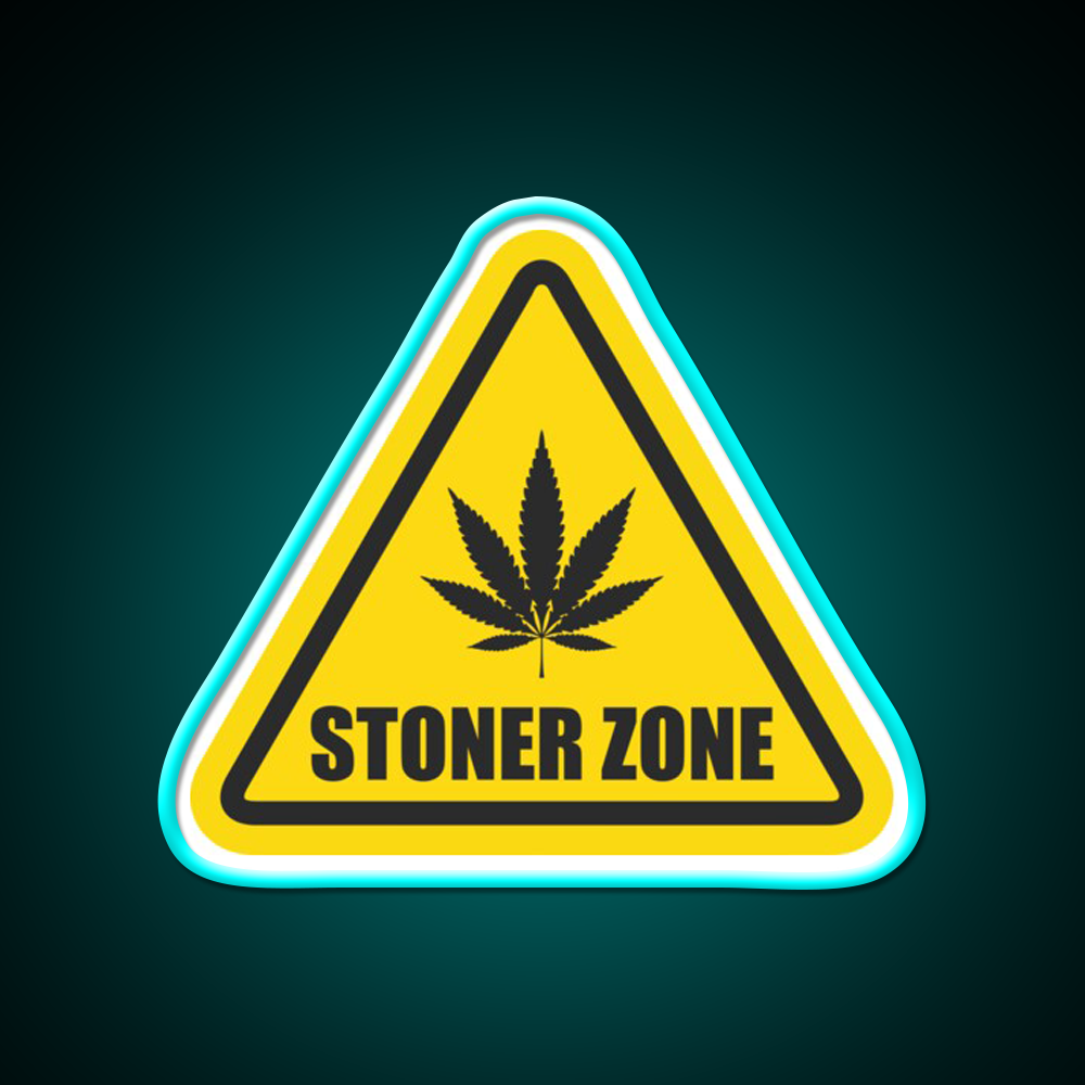 Stoner Zone Weed Leaf Gift Hemp Inspired Green Leaf Led Neon Sign Rgb Color - Size and dimension reference