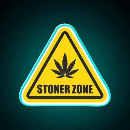 Stoner Zone Weed Leaf Gift Hemp Inspired Green Leaf Led Neon Sign Rgb Color - Size and dimension reference