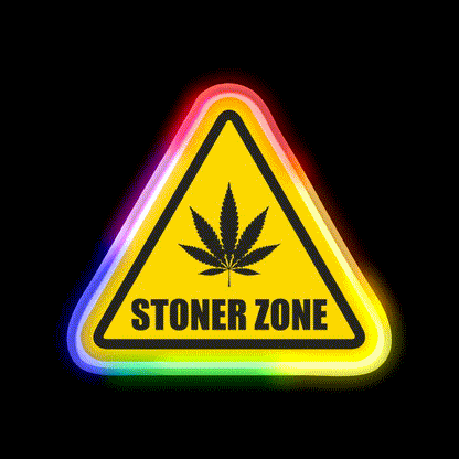 Stoner Zone Weed Leaf Gift Hemp Inspired Green Leaf Led Neon Sign Rgb Color - LED neon sign close-up detail