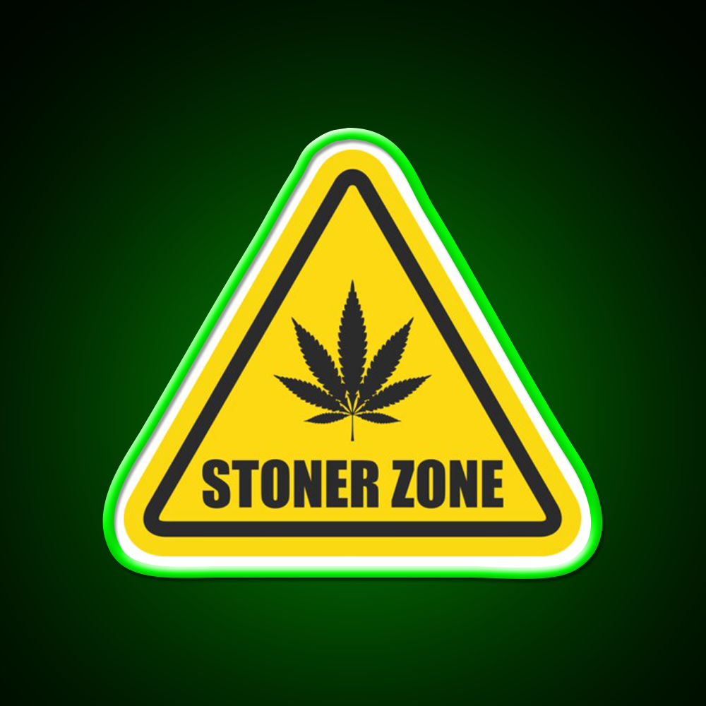 Stoner Zone Weed Leaf Gift Hemp Inspired Green Leaf Led Neon Sign Rgb Color - LED neon sign view 8