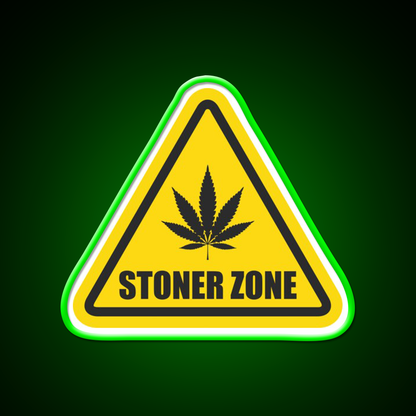 Stoner Zone Weed Leaf Gift Hemp Inspired Green Leaf Led Neon Sign Rgb Color - LED neon sign view 8