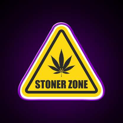 Stoner Zone Weed Leaf Gift Hemp Inspired Green Leaf Led Neon Sign Rgb Color - LED neon sign view 9