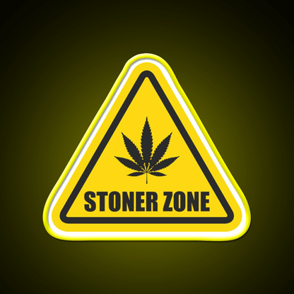 Stoner Zone Weed Leaf Gift Hemp Inspired Green Leaf Led Neon Sign Rgb Color - Shineneon
