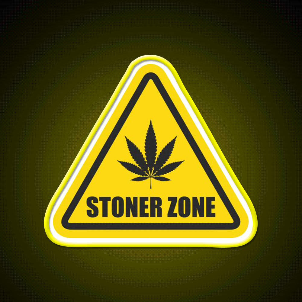 Stoner Zone Weed Leaf Gift Hemp Inspired Green Leaf Led Neon Sign Rgb Color - Custom LED neon sign front view