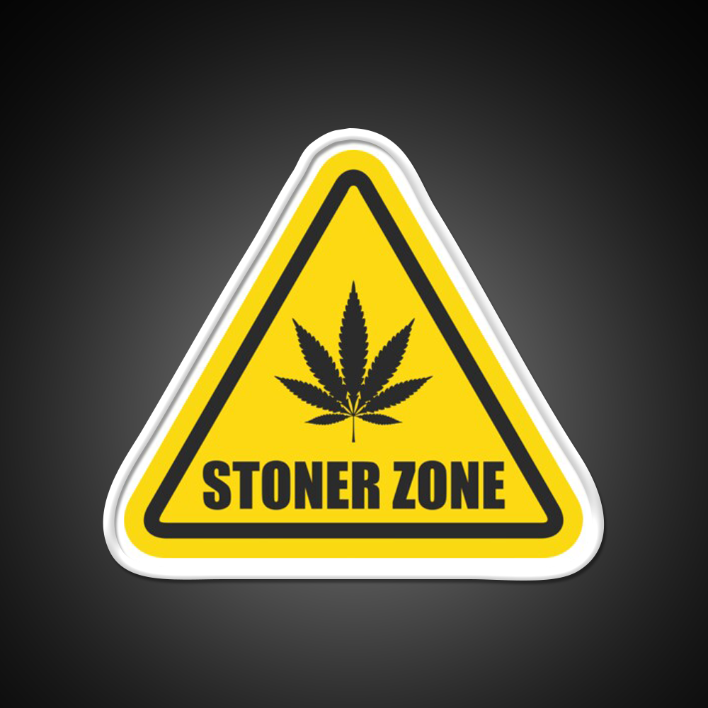 Stoner Zone Weed Leaf Gift Hemp Inspired Green Leaf Led Neon Sign Rgb Color - LED neon sign view 11