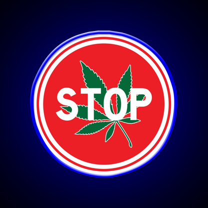 Stop Hemp Inspired Green Leaf Led Neon Sign Rgb Color - LED neon sign view 5