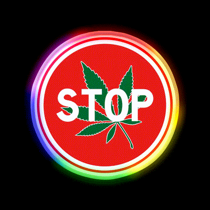 Stop Hemp Inspired Green Leaf Led Neon Sign Rgb Color - LED neon sign close-up detail