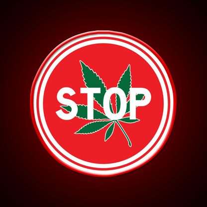 Stop Hemp Inspired Green Leaf Led Neon Sign Rgb Color - Shineneon