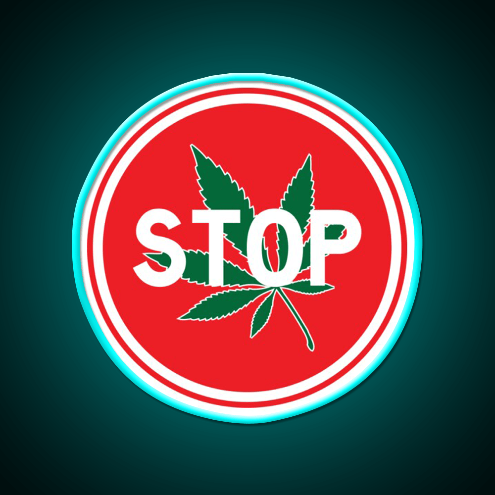 Stop Hemp Inspired Green Leaf Led Neon Sign Rgb Color - Shineneon