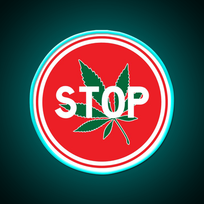 Stop Hemp Inspired Green Leaf Led Neon Sign Rgb Color - Shineneon