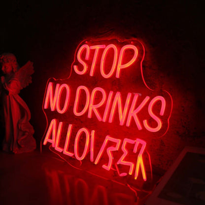 Stop No Drinks Allowed Red Led Neon Sign | Shineneon